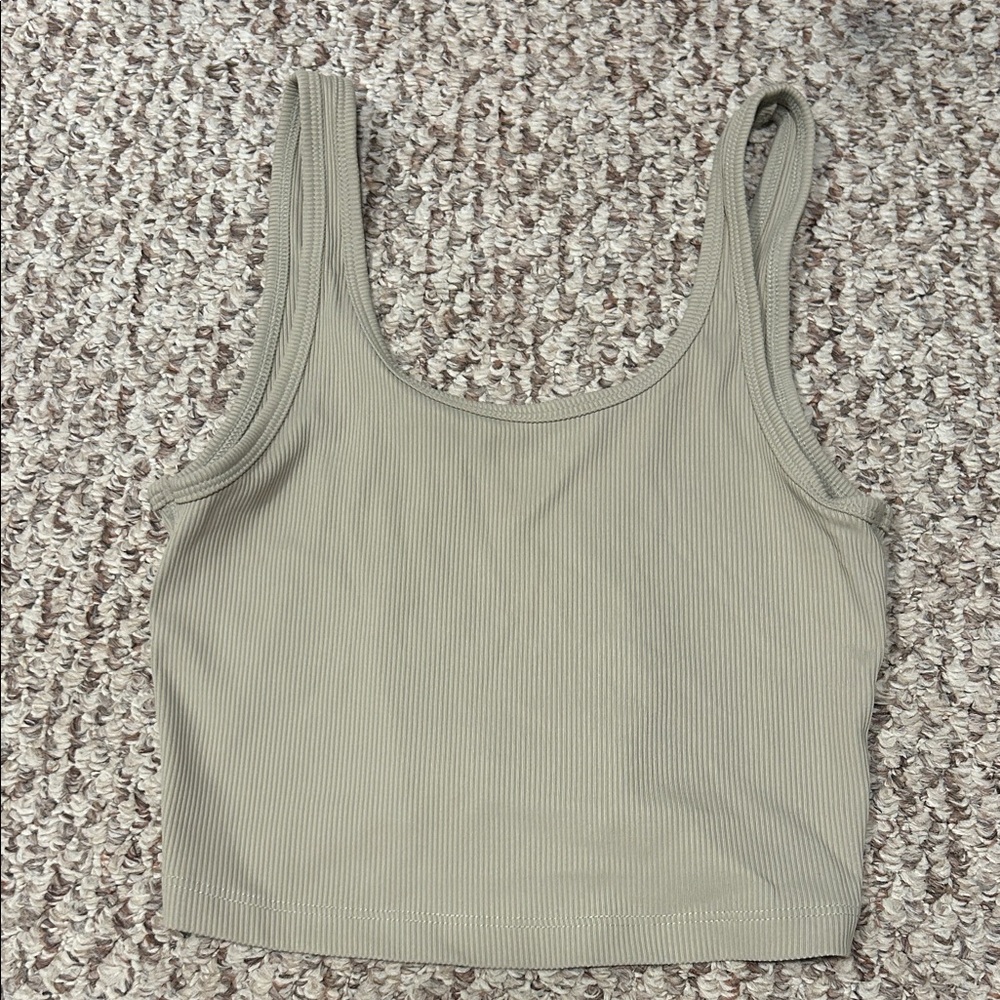 PacSun Ribbed Crop Top - Olive Green